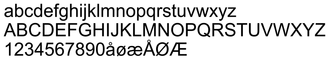 Arial font