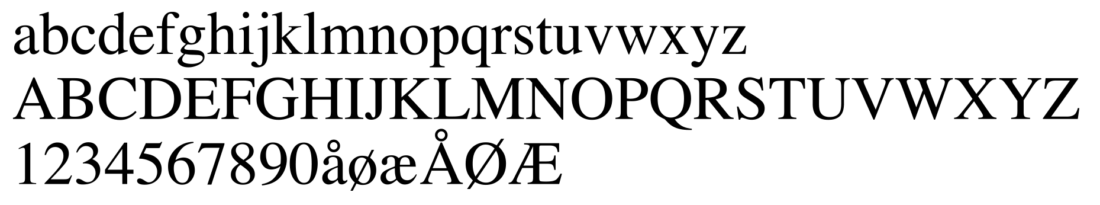 Times Roman font