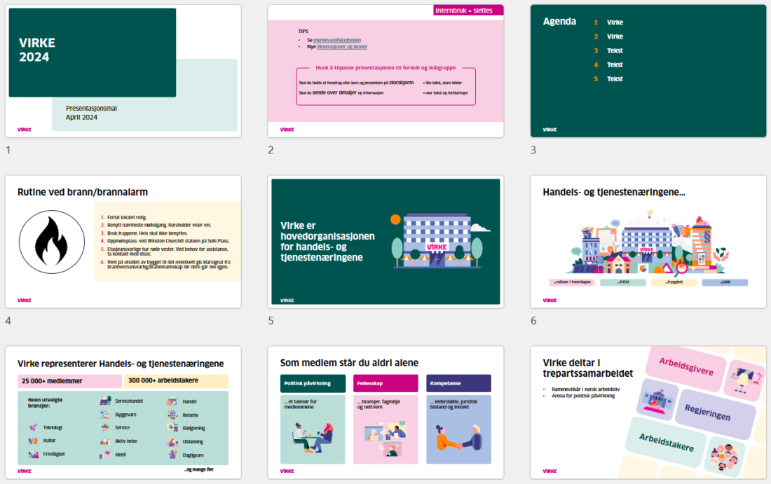 Virke PPT mal skjermbilde